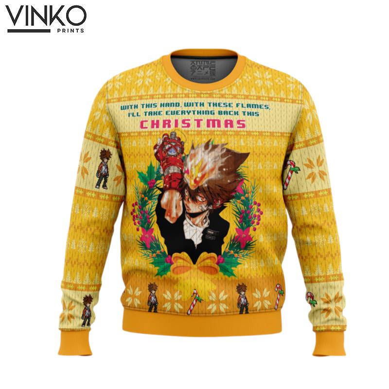 With This Hand With These Flames Katekyo Hitman Reborn Ugly Christmas Sweater