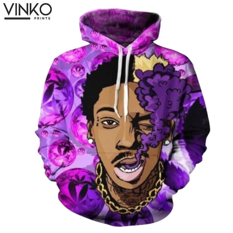 Wiz Khalifa Blowing And Pered Custom Wiz Khalifa Blowing Graphic Hoodie