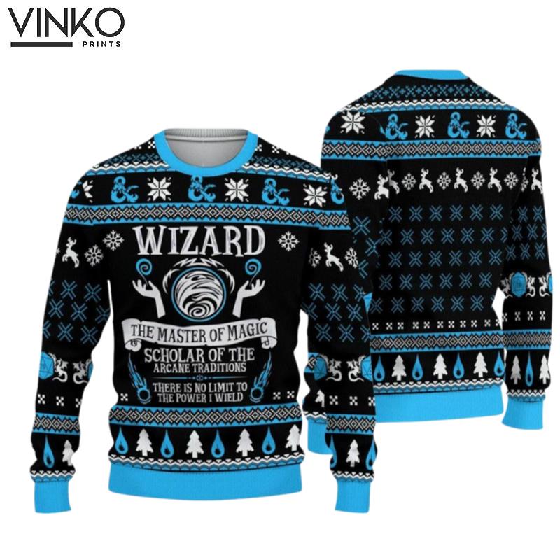 Wizard 3D Magical Wizard Game Series Ugly Christmas Sweater