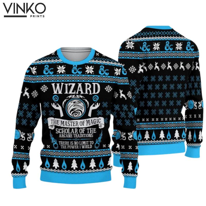 Wizard DnD Dungeons and Dragons Ugly Christmas Sweater