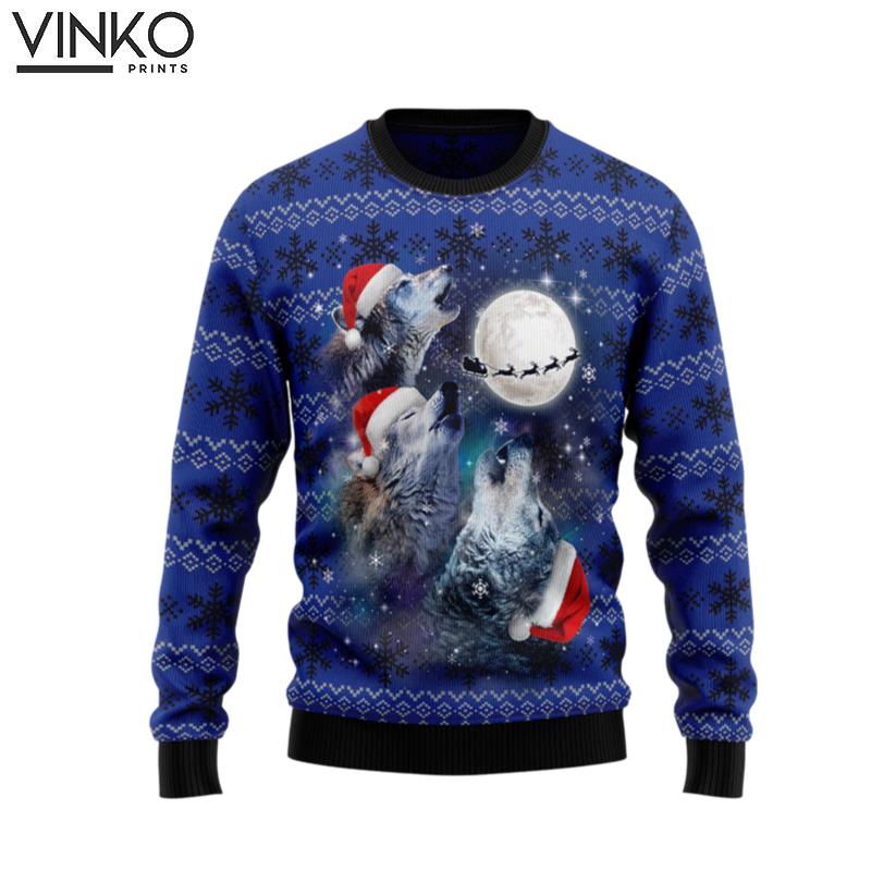 Wolf Moon For Men And Women Ugly Christmas Sweater