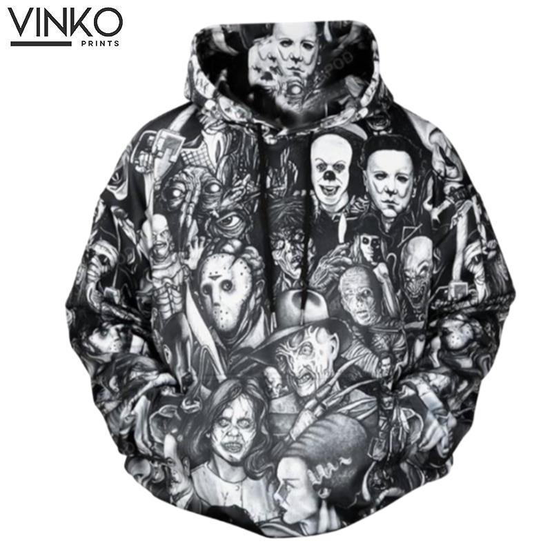 Womens All Horror Movie Hoodie