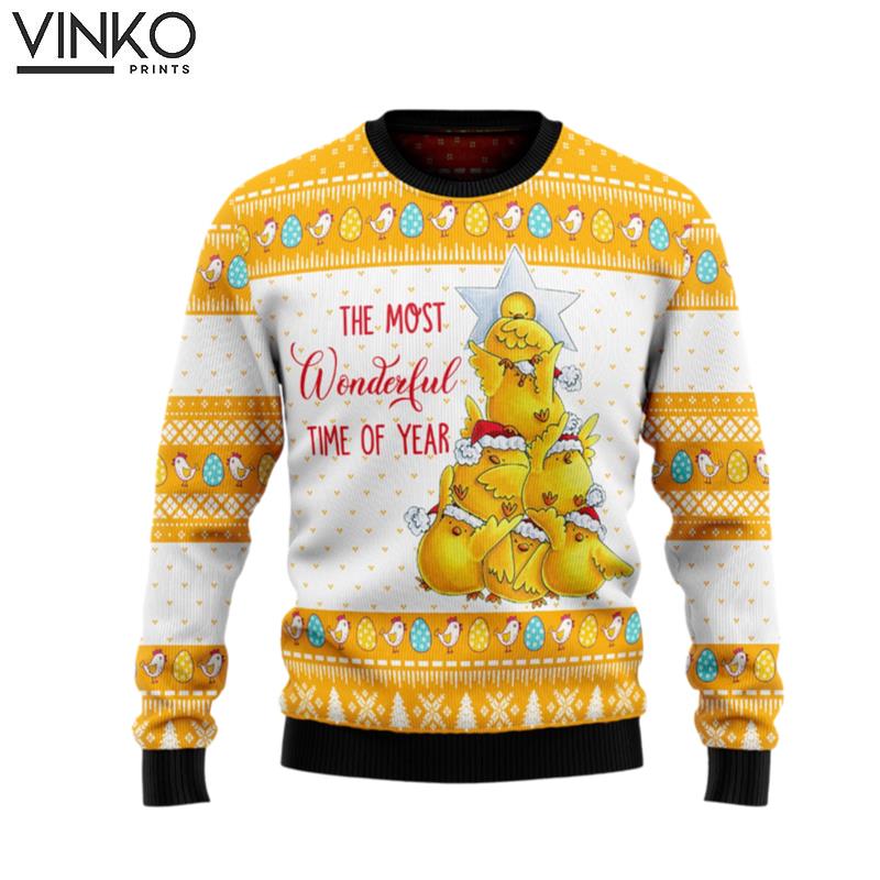 Wonderful Time Chicken TG51210 Ugly Christmas Sweater