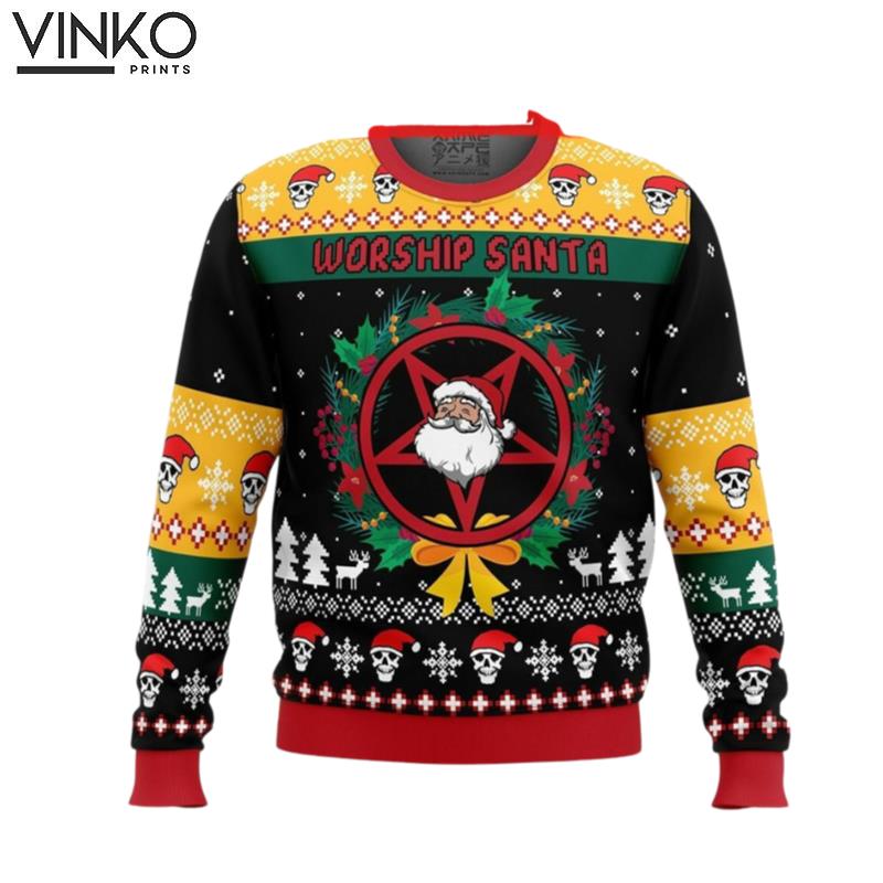 Woship Santa Ugly Christmas Sweater