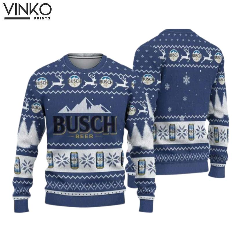 Xmas Busch Beer Ugly Christmas Sweater