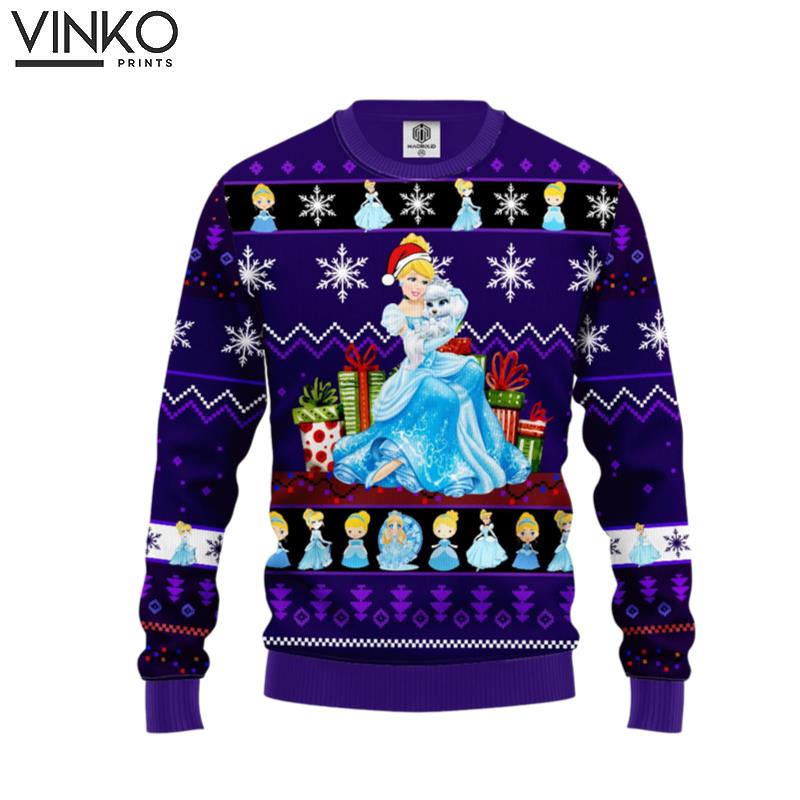 Xmas Cinderella Princess Disney 318 Ugly Christmas Sweater