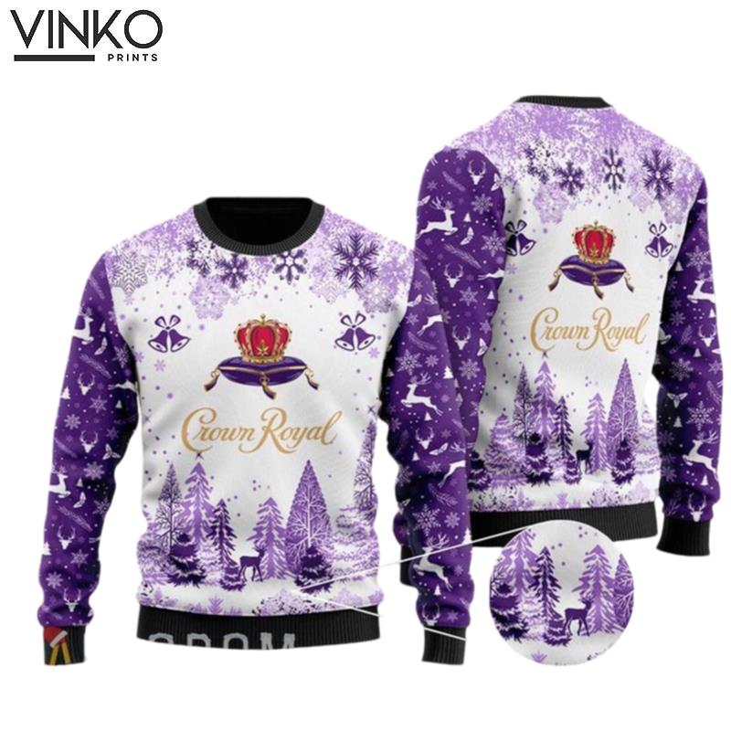 Xmas Crown Royal Christmas Holiday Custom Ugly Christmas Sweater