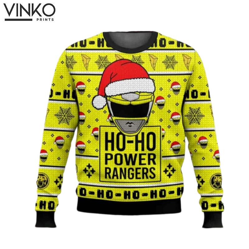 Yellow Ranger HoHo Power Rangers Ugly Christmas Sweater