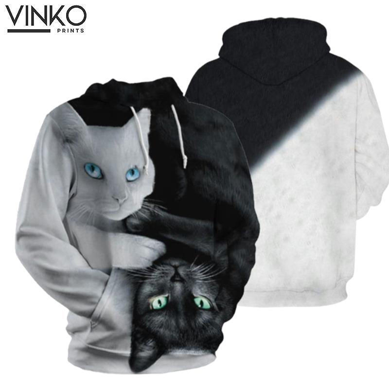 Yin Yang Cats 3D Hoodie