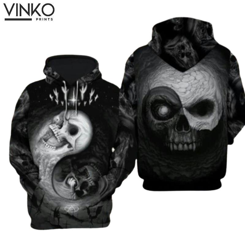 Yin Yang Skull Awesome Hoodie