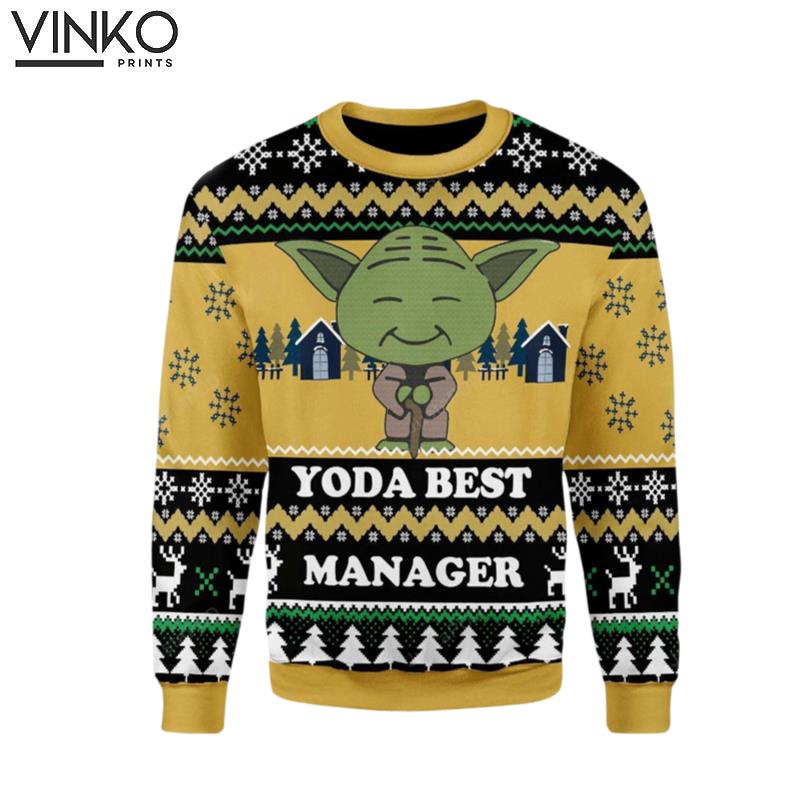 Yoda Best Manager Ugly Christmas Sweater