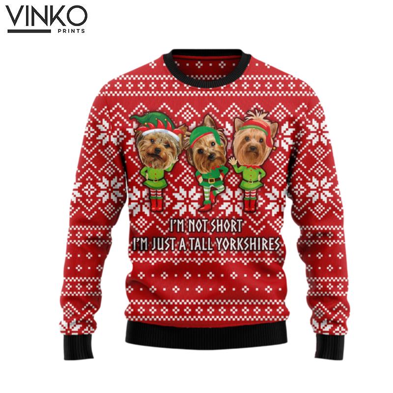 Yorkie Not Short HT92502 Ugly Christmas Sweater