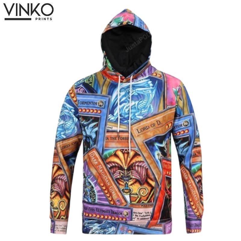 Yu Gi Oh! Anime Cartoon Yugioh Cawowords Collage Blue Brown & Purple Hoodie