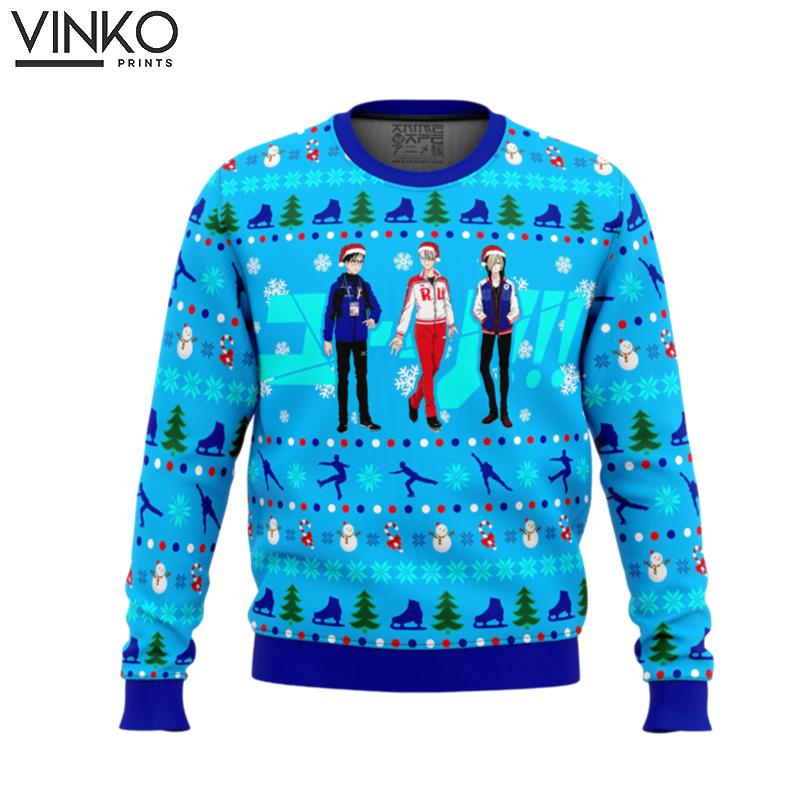 Yuri on Ice The Top 3 Ice Skaters Ugly Christmas Sweater