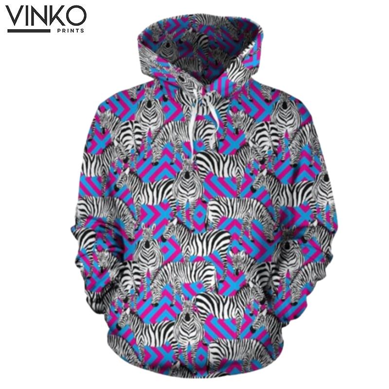 Zebra Neon Pattern Hoodie