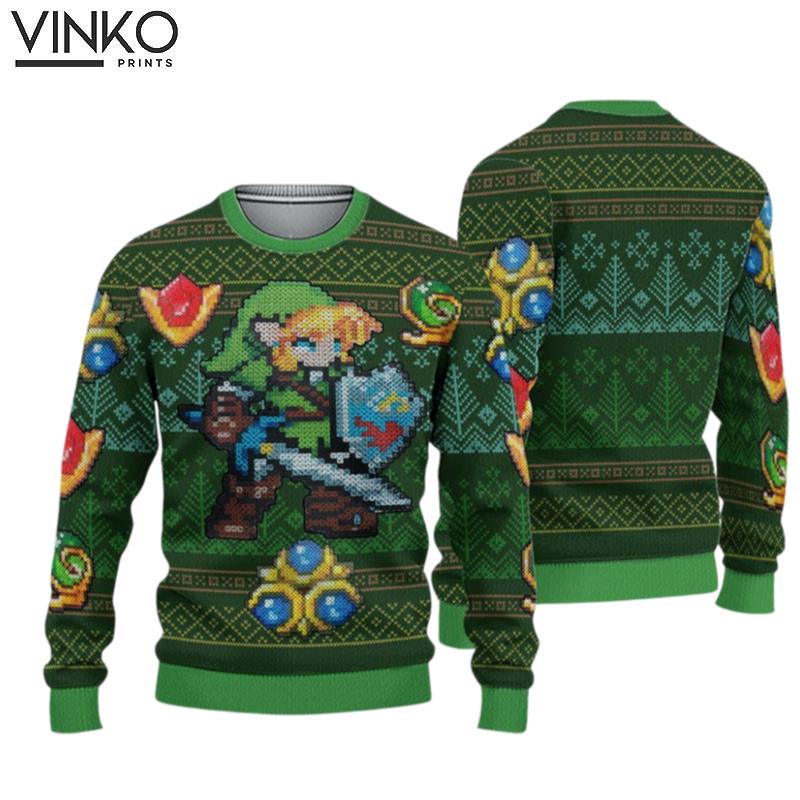 Zelda Link Green Zelda Breath of the Wild Ugly Christmas Sweater