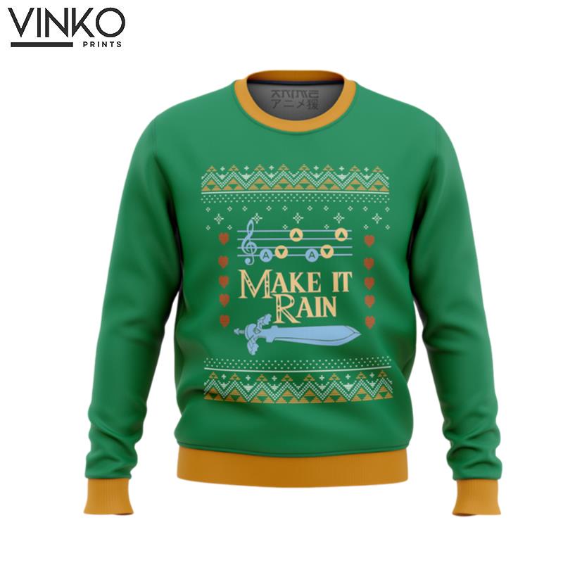 Zelda Make it Rain Ugly Christmas Sweater