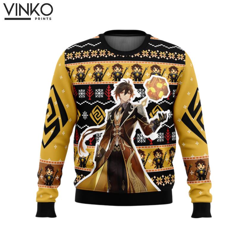 Zhongli Genshin Impact Ugly Christmas Sweater