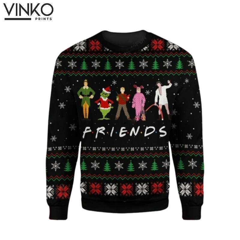 funny character And Friends Ugly Christmas Sweater