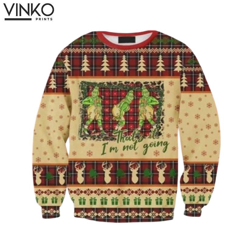 funny character Im Not Going Ugly Christmas Sweater