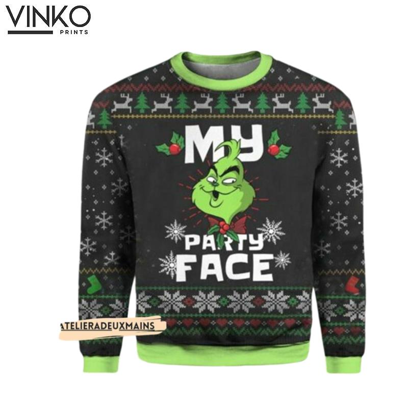 funny character Party Face The funny character Christmas 3D Ugly Christmas Sweater