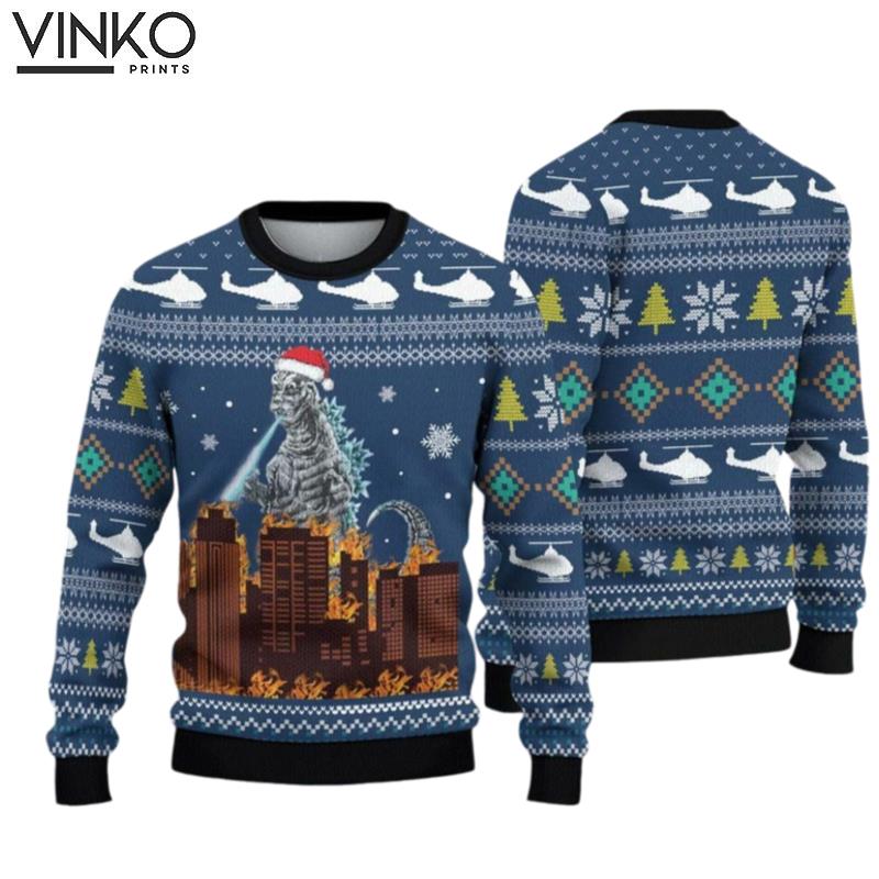 god zilla Movie god zilla Movie All Over Print Ugly Christmas Sweater